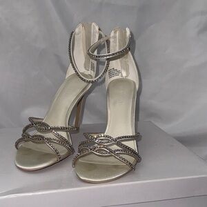 Elegant White and Silver Women's Heels